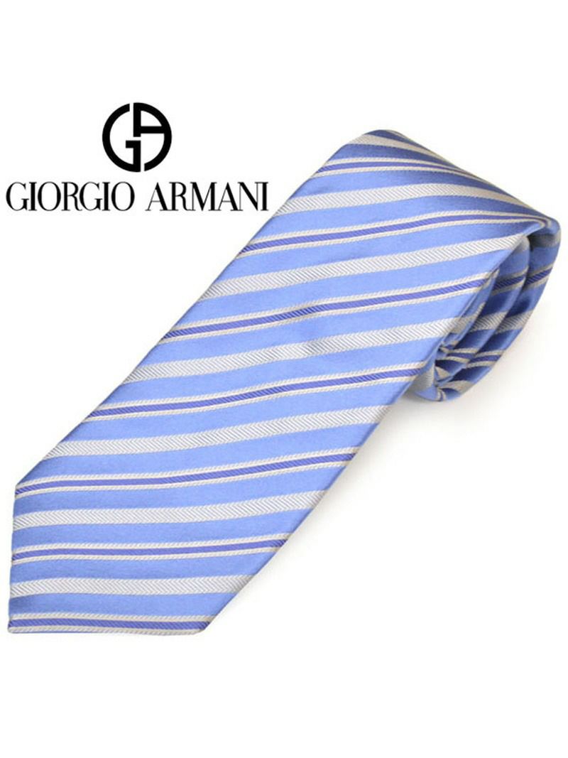 ネクタイ ジョルジオ アルマーニ メンズ GIORGIO ARMANI ストライプ柄シルクネクタイ(サイズ剣幅8cm)ega20s008 0P916-00291 ブルー OEO