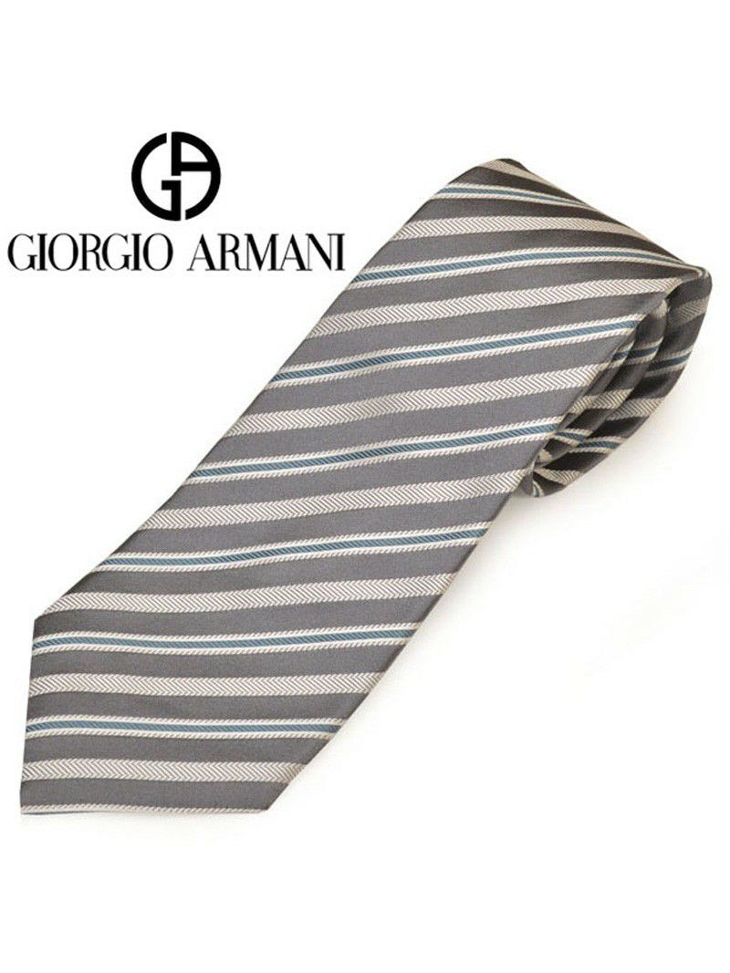 ネクタイ ジョルジオ アルマーニ メンズ GIORGIO ARMANI ストライプ柄シルクネクタイ(サイズ剣幅8cm)ega20s009 0P916-04750 グレー OEO