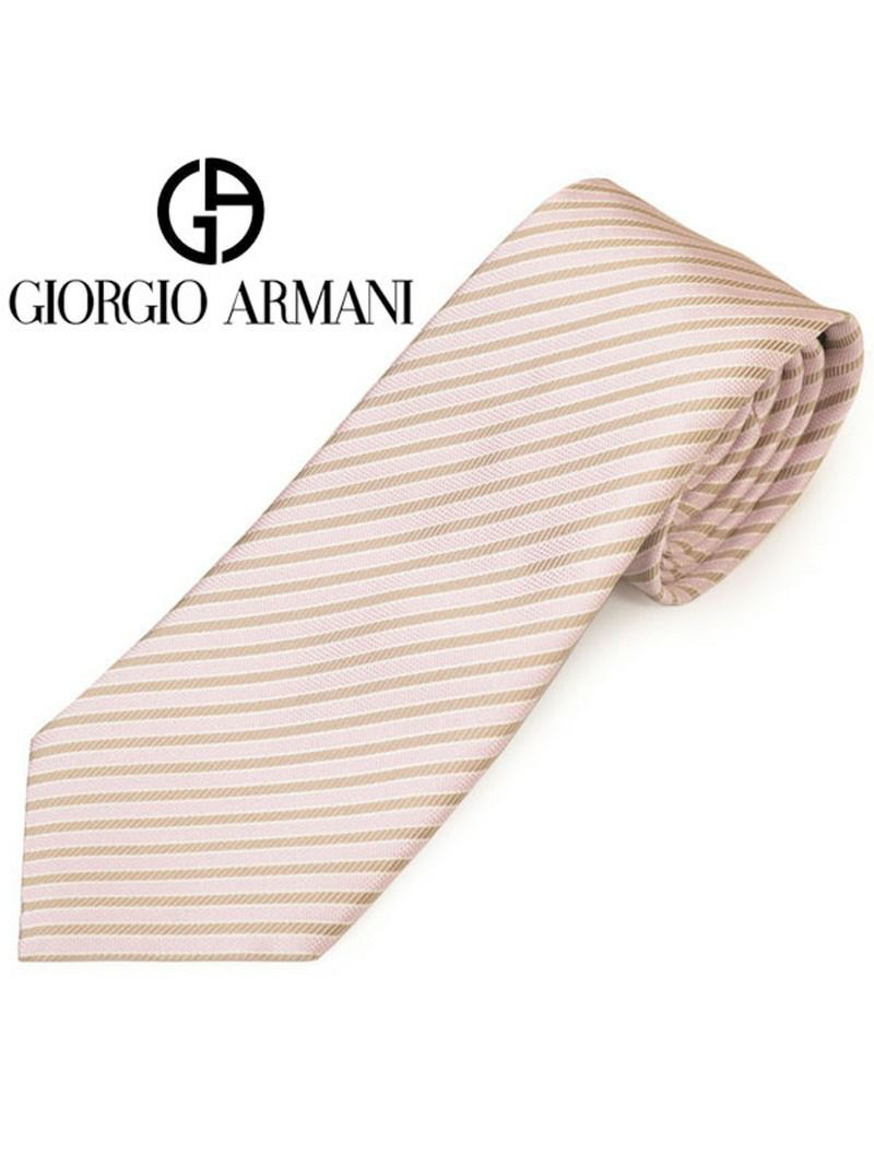 ネクタイ ジョルジオ アルマーニ メンズ GIORGIO ARMANI ストライプ柄シルクネクタイ(サイズ剣幅8cm)ega20s011 0P918-00070 ピンク OEO