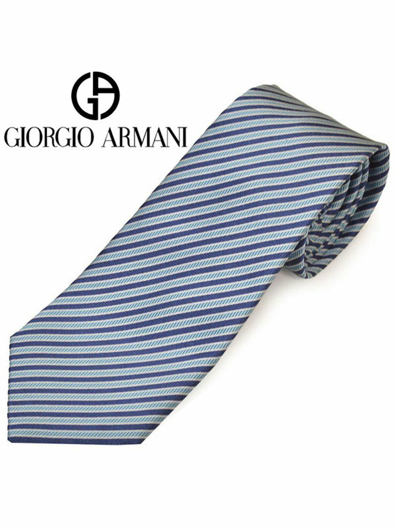 ネクタイ ジョルジオ アルマーニ メンズ GIORGIO ARMANI ストライプ柄シルクネクタイ(サイズ剣幅8cm)ega20s012 0P918-10030 ブルー OEO