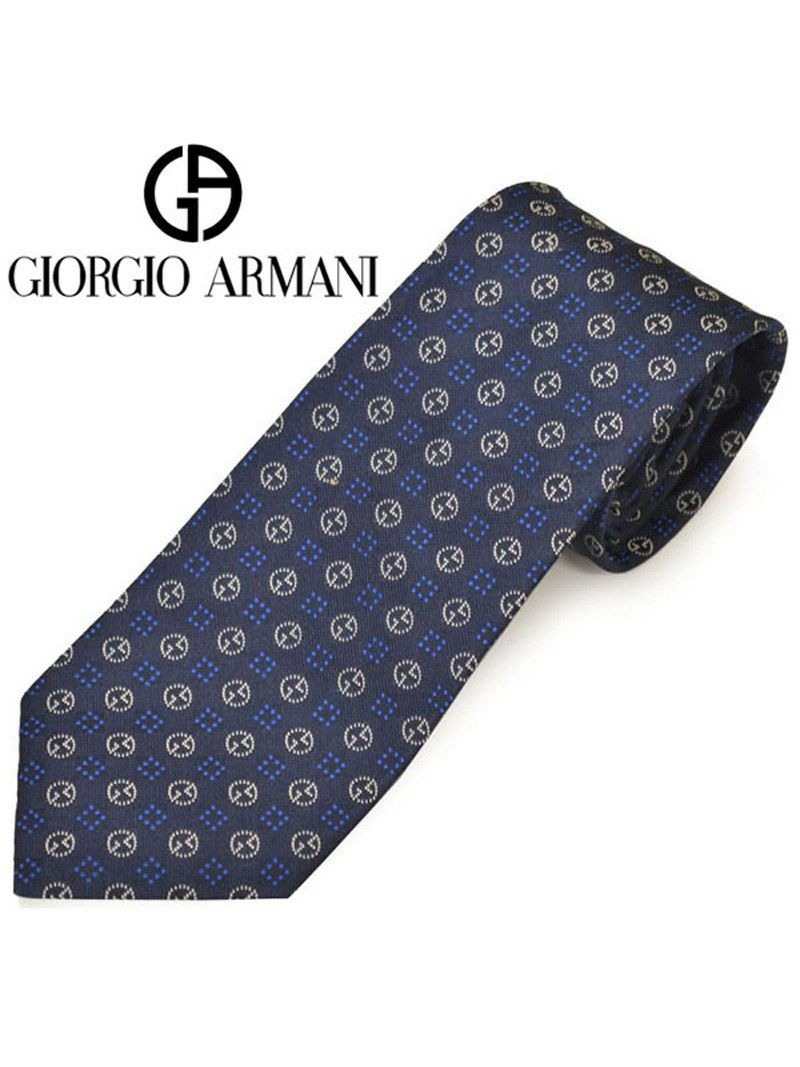 ネクタイ ジョルジオ アルマーニ メンズ GIORGIO ARMANI ブランドロゴマーク柄シルクネクタイ(サイズ剣幅8cm)ega20s013 0P926-00036 ネイビー OEO