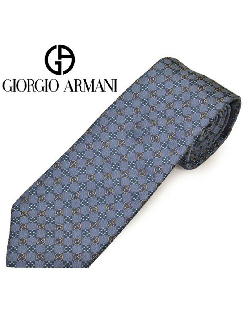 ネクタイ ジョルジオ アルマーニ メンズ GIORGIO ARMANI ブランドロゴマーク柄シルクネクタイ(サイズ剣幅8cm)ega20s015 0P926-09532 グレー OEO