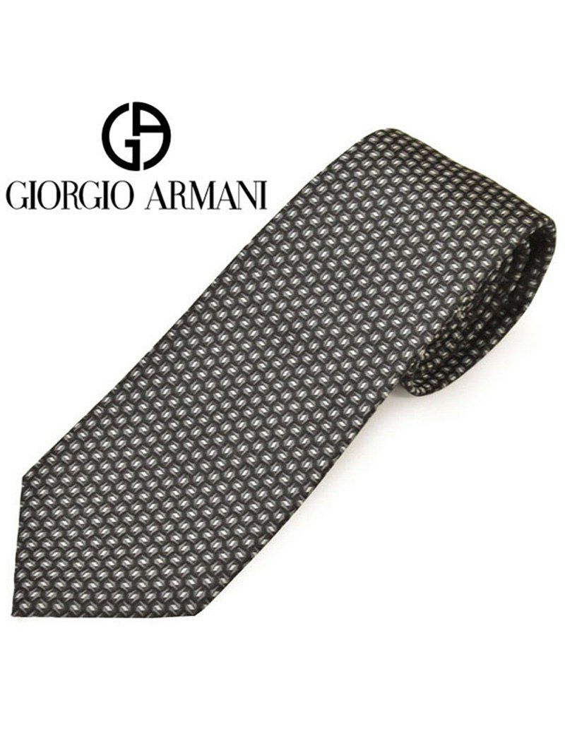 ネクタイ ジョルジオ アルマーニ メンズ GIORGIO ARMANI 総柄シルクネクタイ(サイズ剣幅8cm)ega20s016 0P939-00020 ブラック OEO