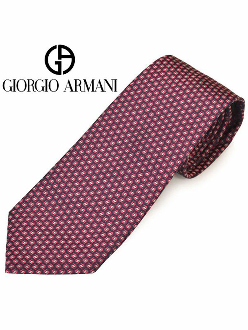 ネクタイ ジョルジオ アルマーニ メンズ GIORGIO ARMANI 総柄シルクネクタイ(サイズ剣幅8cm)ega20s018 0P939-10374 レッド OEO