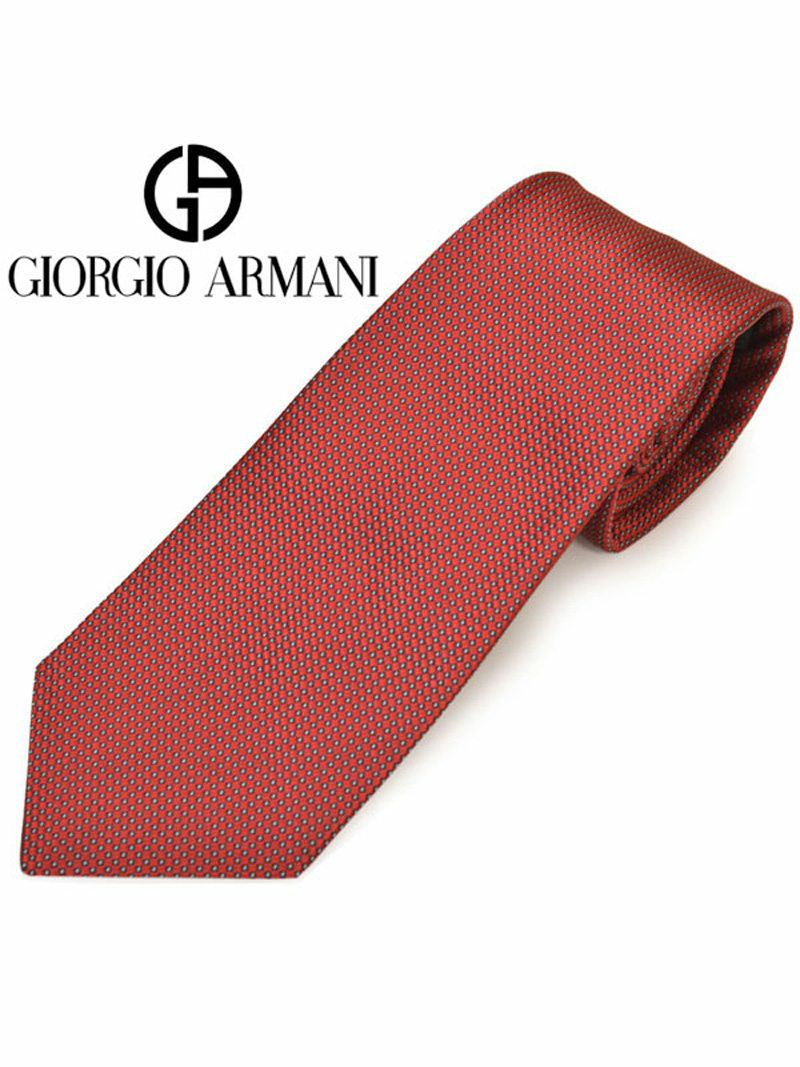 ネクタイ ジョルジオ アルマーニ メンズ GIORGIO ARMANI ドット柄シルクネクタイ(サイズ剣幅8cm)ega20s028 0P947-10374 レッド OEO