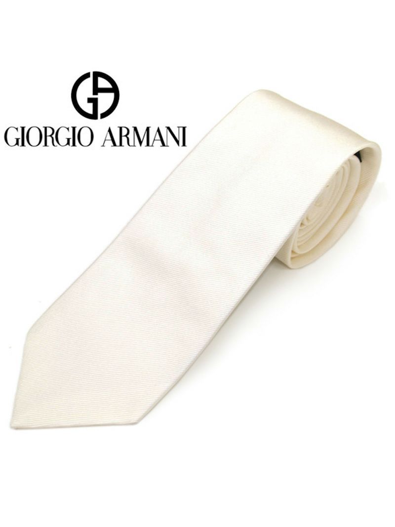 ネクタイ ジョルジオ アルマーニ メンズ GIORGIO ARMANI ソリッドシルクネクタイ(サイズ剣幅8cm)ega20s029 8P999-00010 ホワイト OEO