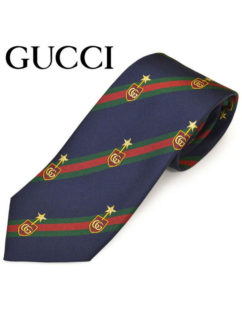 ネクタイ グッチ メンズ GUCCI ウェブ クレスト ストライプ柄シルクネクタイ(サイズ剣幅8cm)egc20s006 521716-4166 ネイビー OEO