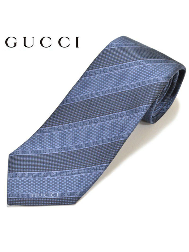 GUCCI グッチ メンズ ロゴラインストライプ柄ネクタイ  サイズ剣幅8cm egc17w003 499694 4B002 4800：ブルー OEO