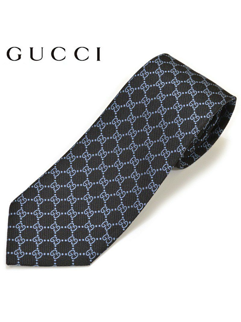 GUCCI グッチ メンズ シルクジャカードGGパターン柄ネクタイ  サイズ剣幅8cm egc17w004 456522 4B002 1069：ブラック OEO