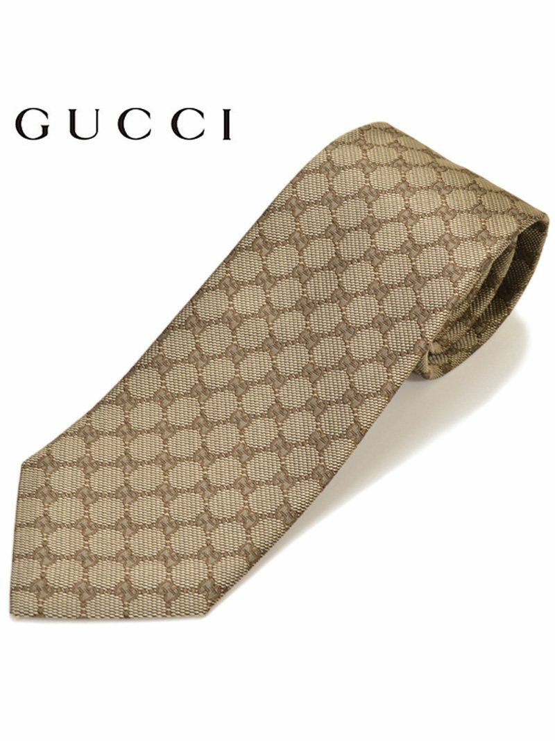 GUCCI グッチ メンズ シルクジャカードGGパターン柄ネクタイ  サイズ剣幅8cm egc17w008 456522 4B002 9700：ブラウン OEO