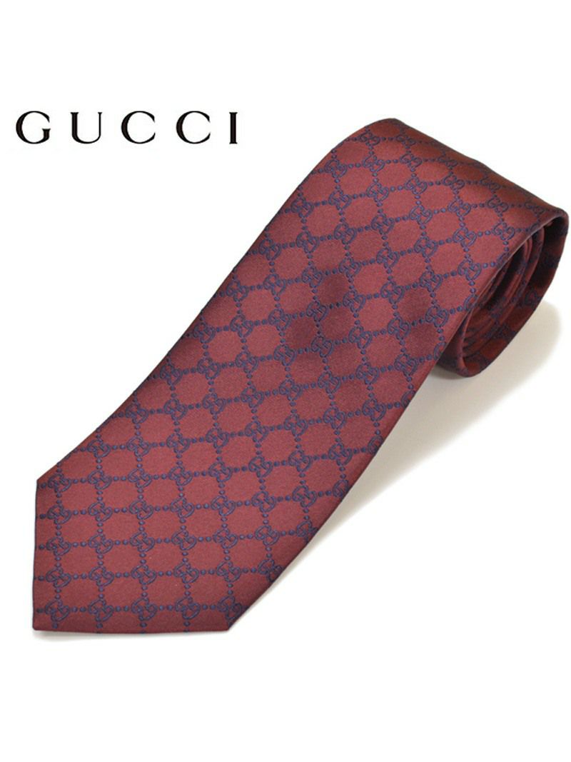 GUCCI グッチ メンズ シルクジャカードGGパターン柄ネクタイ  サイズ剣幅8cm egc17w009 456524 4B002 6068：ワイン OEO