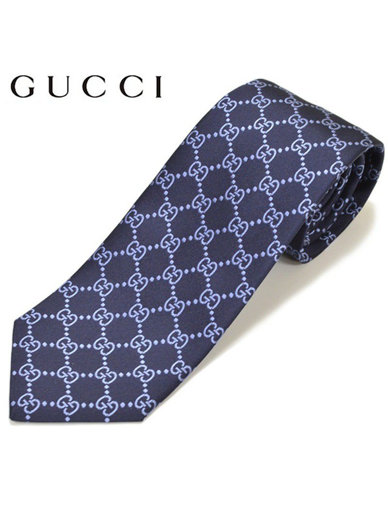 GUCCI グッチ メンズ シルクジャカードGGパターン柄ネクタイ  サイズ剣幅8cm egc17w015 499695 4B002 4068：ネイビー OEO