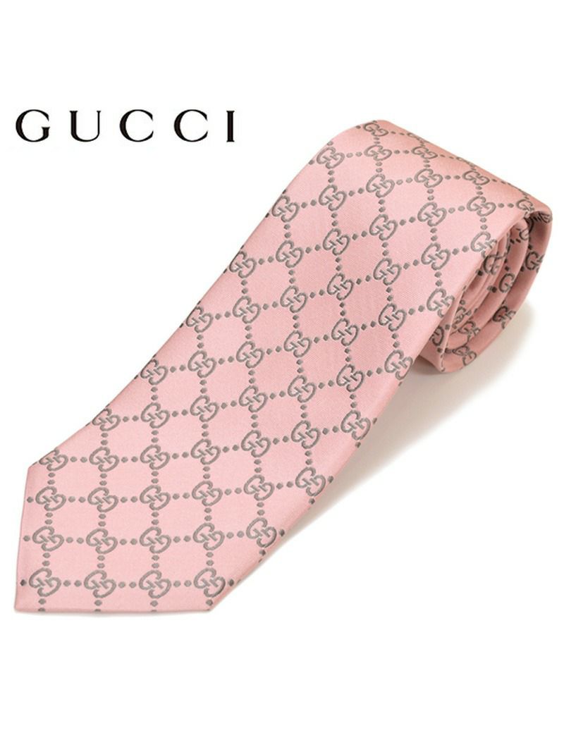 GUCCI グッチ メンズ シルクジャカードGGパターン柄ネクタイ  サイズ剣幅8cm egc17w016 499695 4B002 6862：ピンク OEO