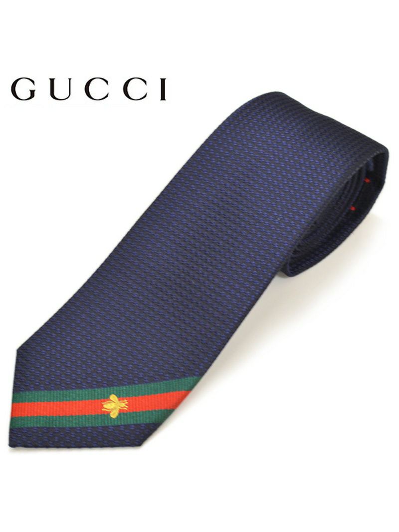 ネクタイ グッチ メンズ GUCCI ビー（ハチ）ウェブ付き シルク ナロータイ サイズ剣幅7cm egc19s004 456510-4066 MID NIGHT BLUE ミッドナイトブルー OEO