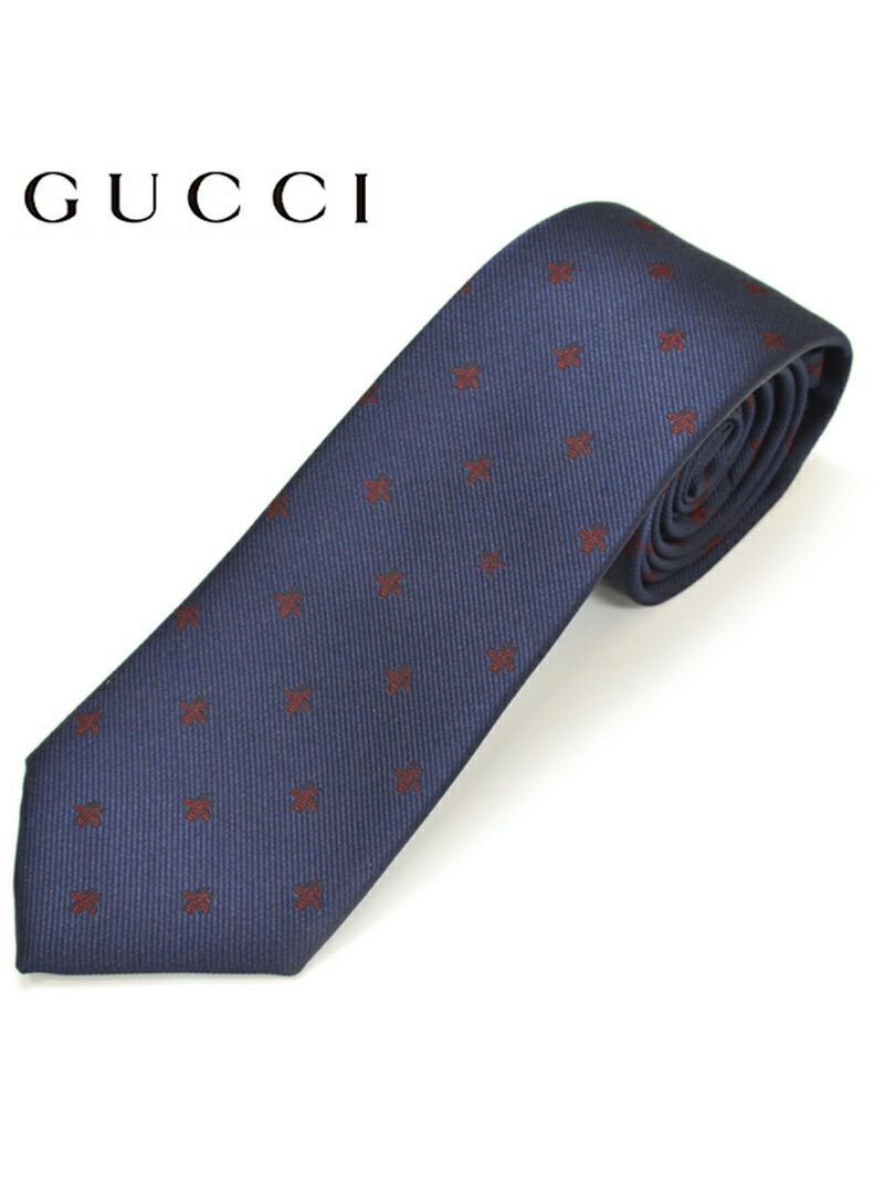 ネクタイ グッチ メンズ GUCCI ビー（ハチ）＆スター ハニー柄シルク ナロータイ サイズ剣幅7cm egc19s009 456526-4074 MID NIGHT BLUE ミッドナイトブルー OEO