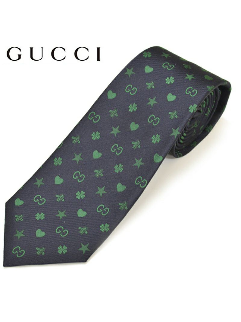 ネクタイ グッチ メンズ Gucci ロゴ ストライプ柄シルク ナロータイ サイズ剣幅7cm Egc19s001 3068 Green グリーン ネイビー ホワイト Oeo Rew You リューユ