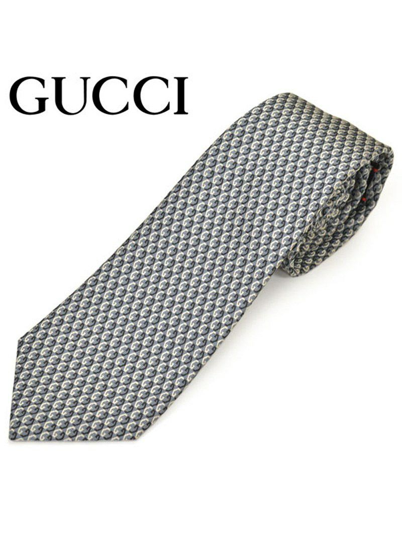 ネクタイ グッチ メンズ GUCCI GGパターン柄 シルク ナロータイ(サイズ剣幅7cm)egc19w009 571807-1660 グレー OEO