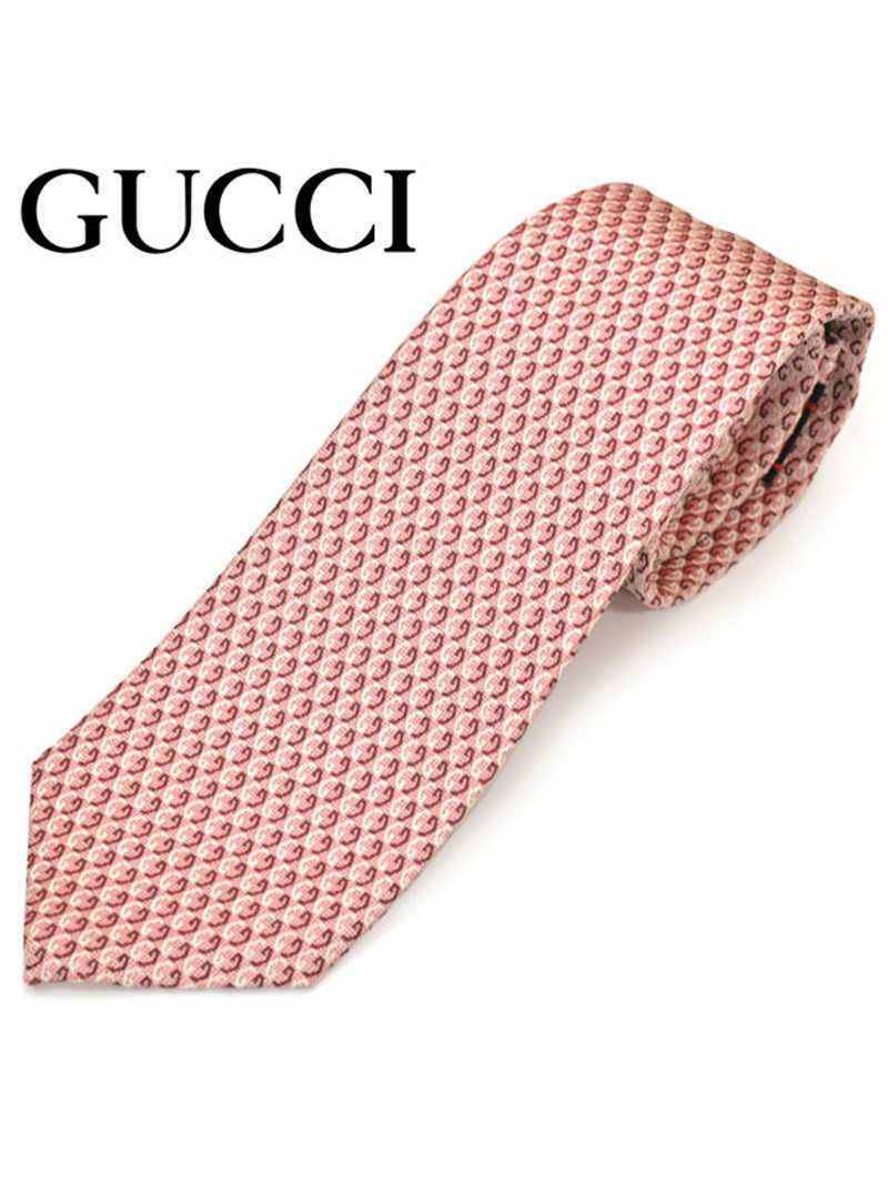 ネクタイ グッチ メンズ GUCCI GGパターン柄 シルク ナロータイ(サイズ剣幅7cm)egc19w010 571807-6573 ピンク OEO