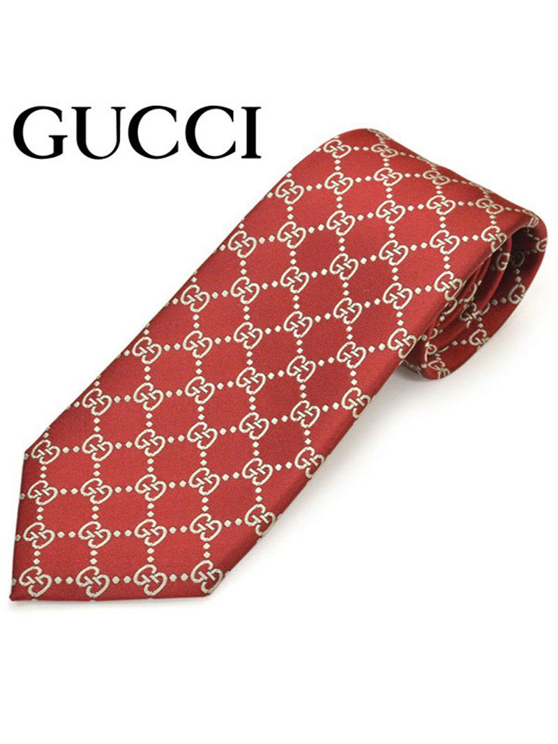 ネクタイ グッチ メンズ GUCCI GGパターン柄 シルク(サイズ剣幅8cm)egc19w018 499695-6463 レッド OEO