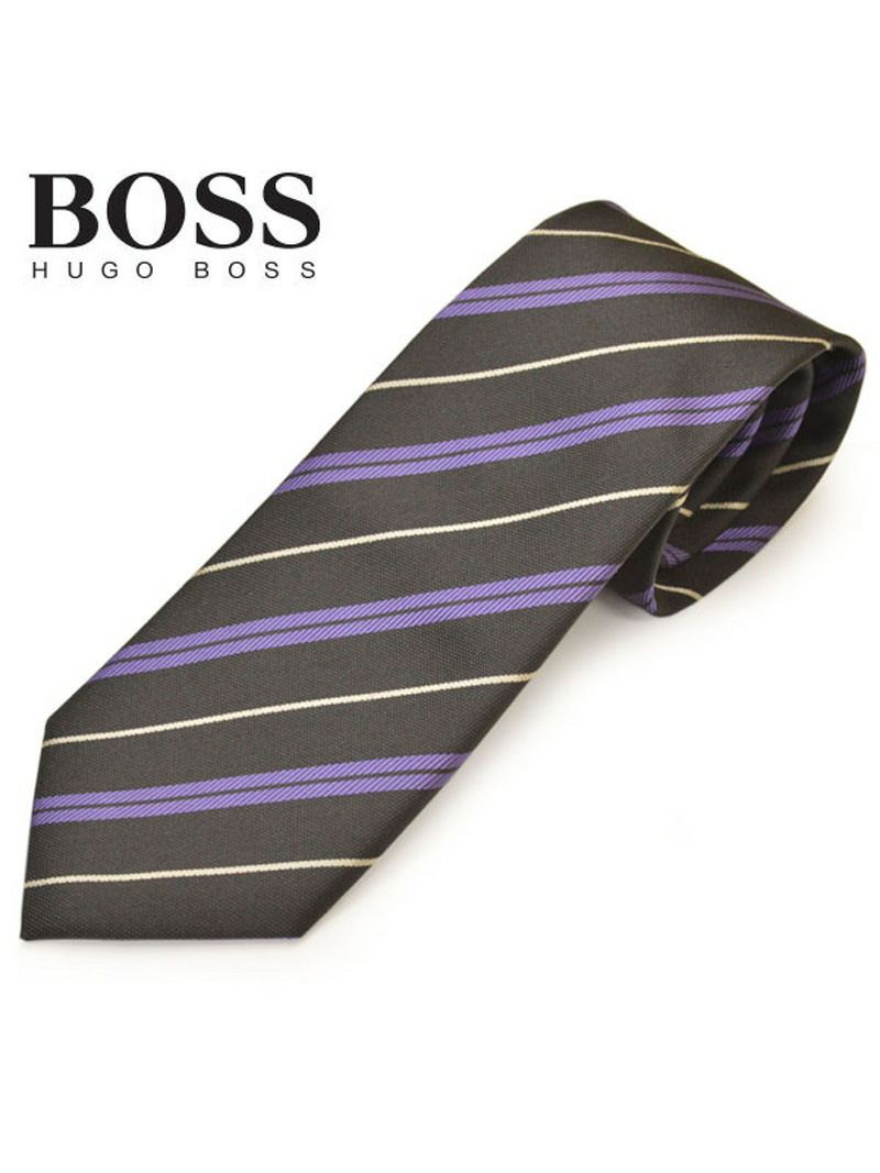 ネクタイ ヒューゴボス メンズ BOSS HUGOBOSS ストライプ柄シルク (サイズ剣幅8cm)ehb20s014 50423354-204 ブラック OEO