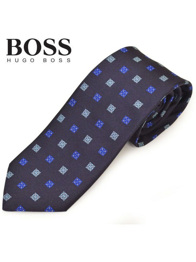 ネクタイ ヒューゴボス メンズ BOSS HUGOBOSS スクエア柄シルクネクタイ (サイズ剣幅7.5cm)ehb20s024 50429309-402 ネイビー OEO