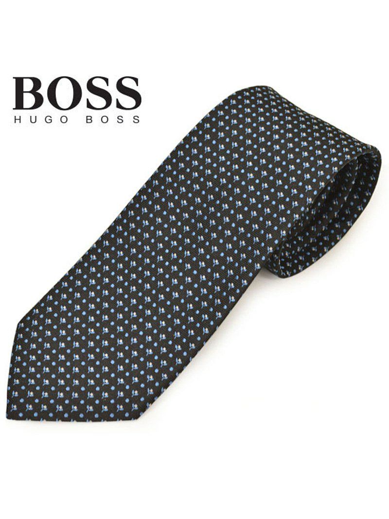 ネクタイ ヒューゴボス メンズ BOSS HUGOBOSS フラワー/小花柄シルクネクタイ (サイズ剣幅7.5cm)ehb20s027 50429498-001 ブラック×ブルー OEO