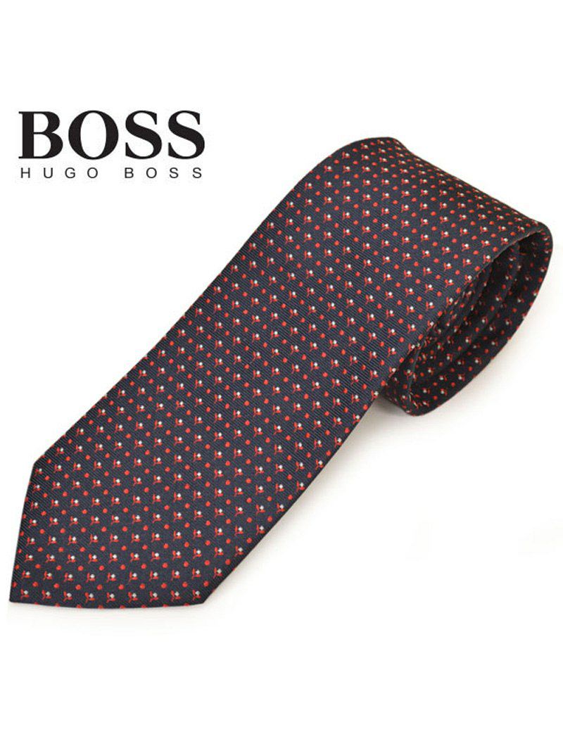 ネクタイ ヒューゴボス メンズ BOSS HUGOBOSS フラワー/小花柄シルクネクタイ (サイズ剣幅7.5cm)ehb20s028 50429498-402 ネイビー×レッド OEO