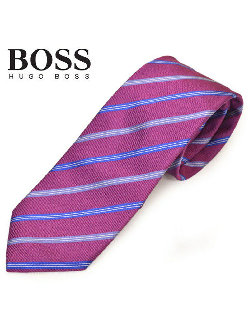 ネクタイ ヒューゴボス メンズ BOSS HUGOBOSS ストライプ柄シルクネクタイ (サイズ剣幅7.5cm)ehb20s034 50429547-501 ピンクパープル OEO