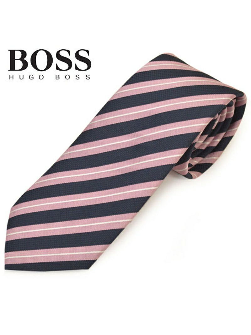 ネクタイ ヒューゴボス メンズ BOSS HUGOBOSS ストライプ柄シルクネクタイ (サイズ剣幅7.5cm)ehb20s042 50429848-689 ピンク OEO