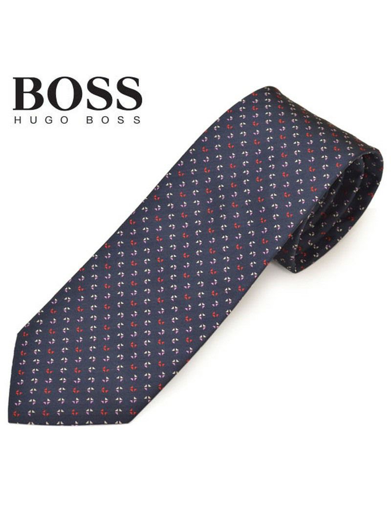 ネクタイ ヒューゴボス メンズ BOSS HUGOBOSS 総柄シルクネクタイ (サイズ剣幅7.5cm)ehb20s043 50429507-407 ダークネイビー OEO