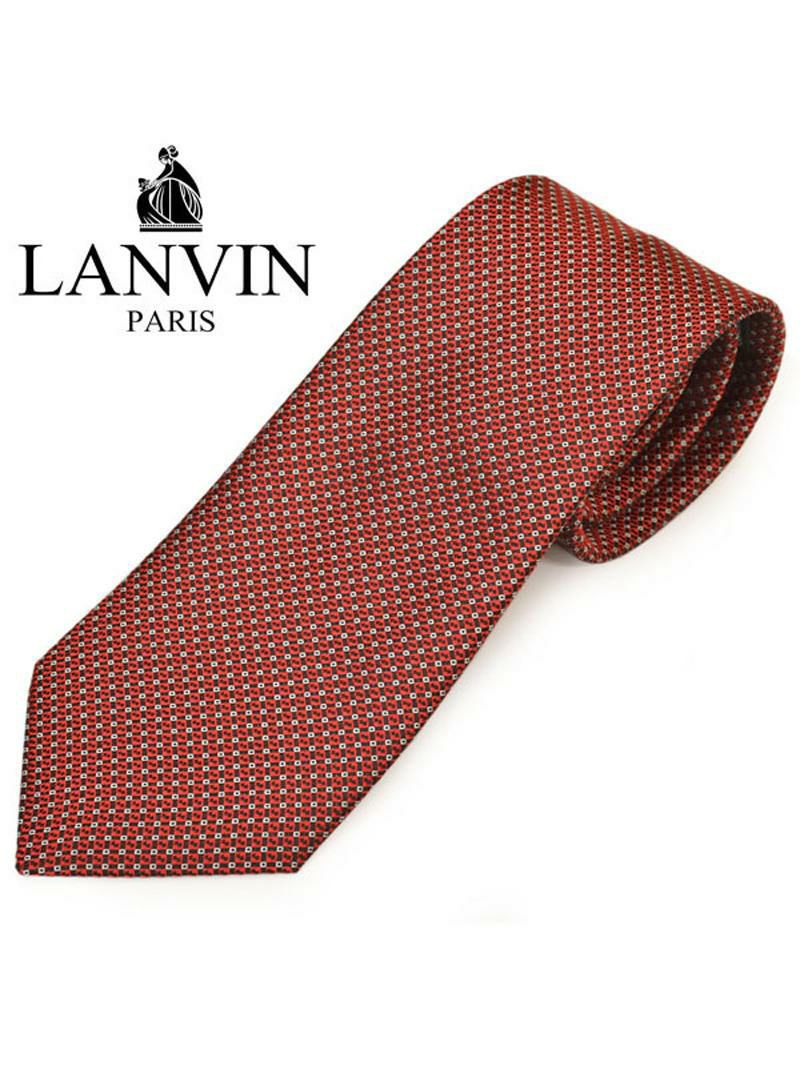 ネクタイ ランバン メンズ LANVIN 小柄シルクネクタイ(サイズ剣幅8cm)elv20s003 2506-3 レッド OEO