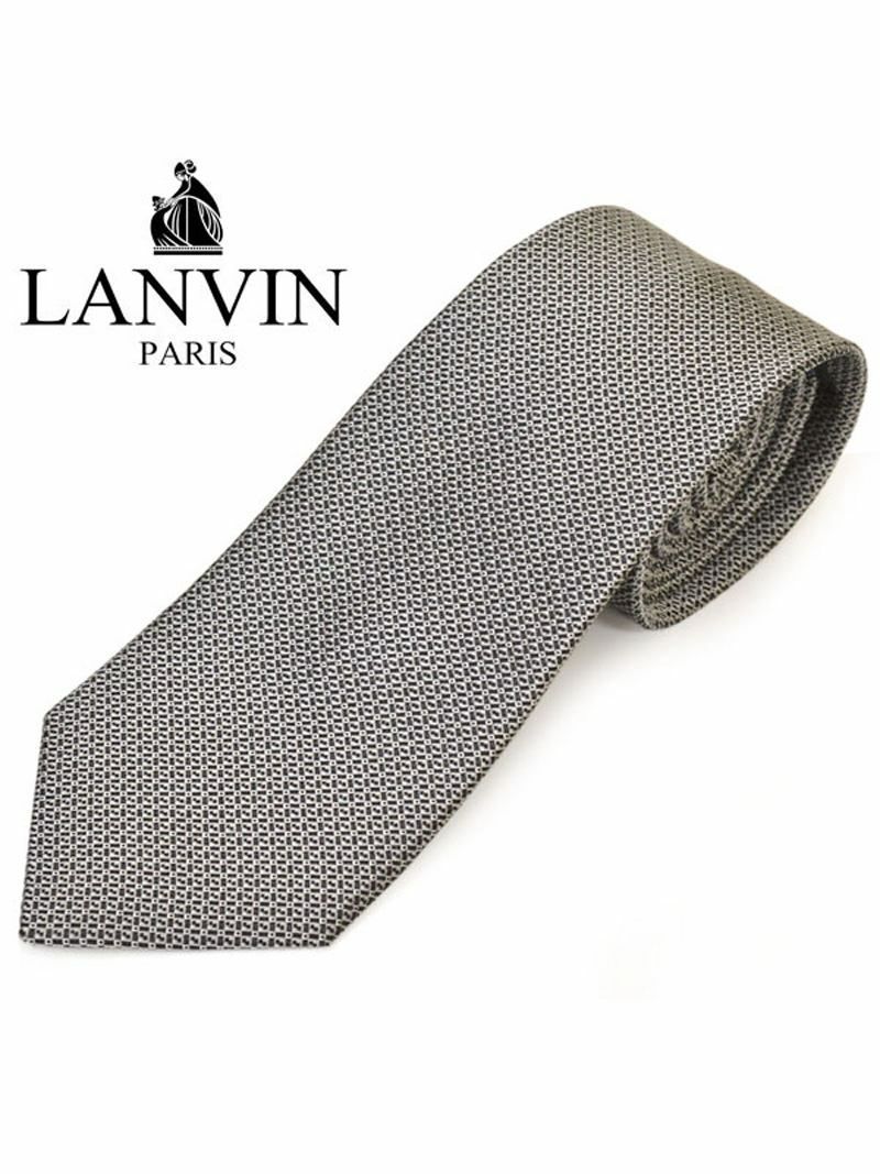 ネクタイ ランバン メンズ LANVIN 小柄シルクネクタイ(サイズ剣幅8cm)elv20s004 2506-6 ブラック OEO