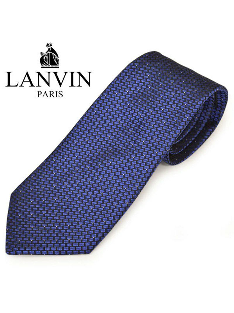 ネクタイ ランバン メンズ LANVIN ブロック柄シルクネクタイ(サイズ剣幅8cm)elv20s013 2581-1 ネイビー OEO