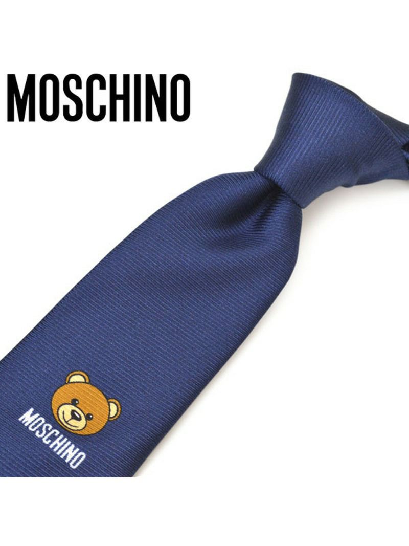 ネクタイ モスキーノ メンズ MOSCHINO テディベアワンポイントシルクネクタイ(サイズ剣幅7.5cm)emo20s006 M5347-6 ネイビー OEO