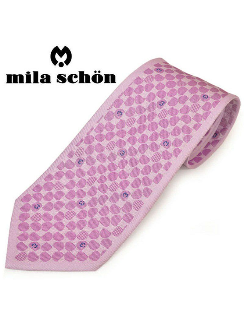 ネクタイミラ ショーン メンズ mila schon 総柄シルクネクタイ(サイズ剣幅9cm)ems20s003 11604-5 ピンク OEO