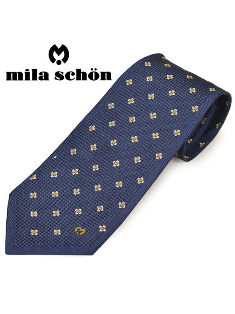 ネクタイミラ ショーン メンズ mila schon 小花柄シルクネクタイ(サイズ剣幅9cm)ems20s017 21807-1 ネイビー OEO