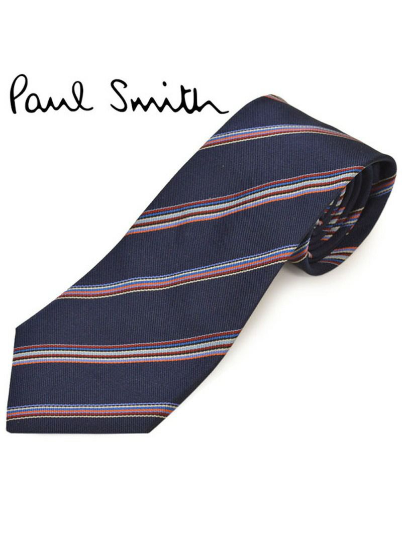 ネクタイ ポールスミス メンズ Paul Smith ストライプ柄シルクネクタイ(サイズ剣幅8cm)eps20s002 ALU112-20 ネイビー OEO