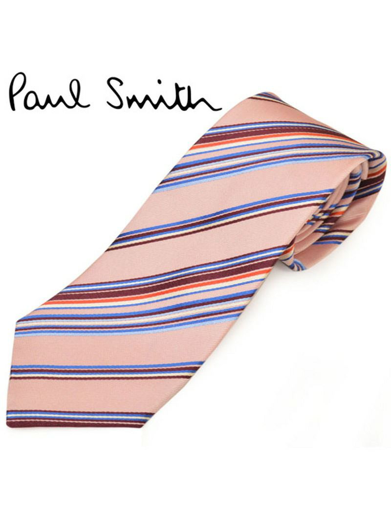 ネクタイ ポールスミス メンズ Paul Smith ストライプ柄シルクネクタイ(サイズ剣幅8cm)eps20s005 ALU115-20 ピンク OEO