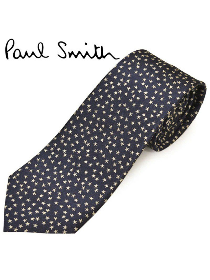 ネクタイ ポールスミス メンズ Paul Smith スター/星柄シルクネクタイ(サイズ剣幅8cm)eps20s008 ALU415-49 ネイビー OEO