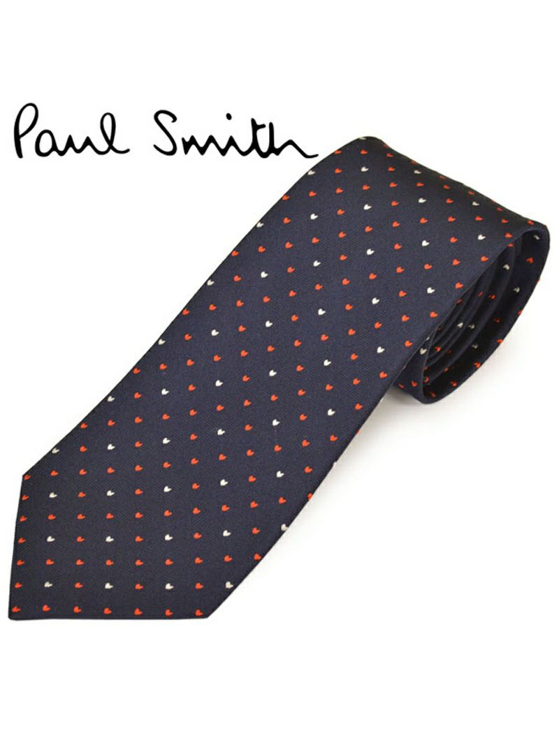 ネクタイ ポールスミス メンズ Paul Smith ハート柄シルクネクタイ(サイズ剣幅8cm)eps20s012 ALU420-25 ネイビー OEO