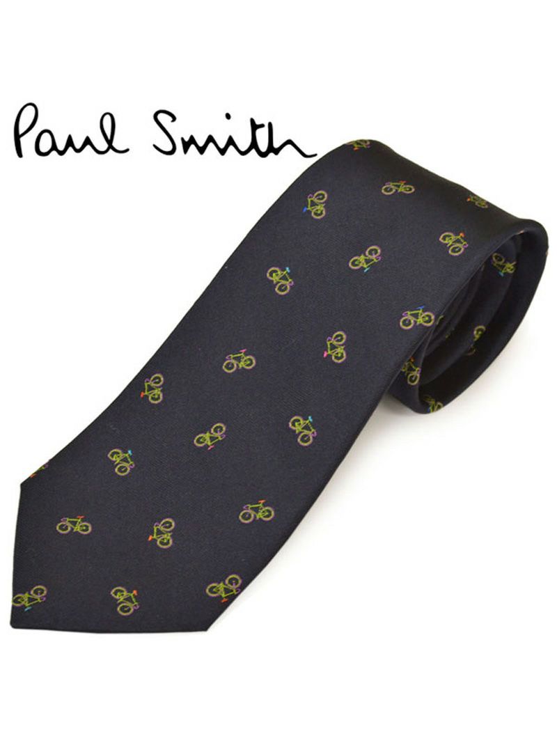 ネクタイ ポールスミス メンズ Paul Smith サイクリングモチーフ/シルクネクタイ(サイズ剣幅8cm)eps20s013 ALU450-30 ネイビー OEO