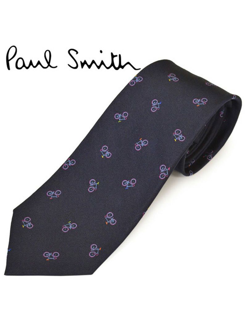 ネクタイ ポールスミス メンズ Paul Smith サイクリングモチーフ/シルクネクタイ(サイズ剣幅8cm)eps20s014 ALU450-40 ネイビー OEO