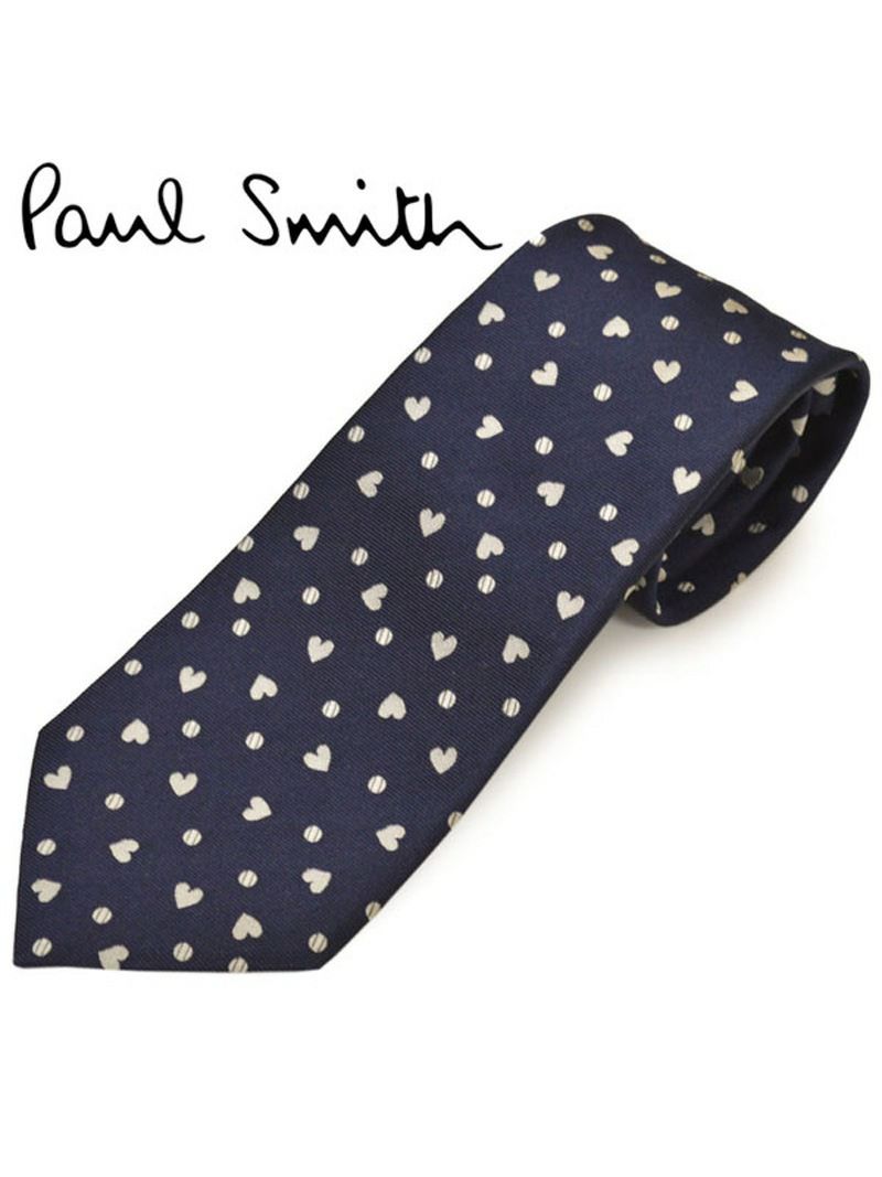 ネクタイ ポールスミス メンズ Paul Smith ハート柄シルクネクタイ(サイズ剣幅8cm)eps20s016 ALU543-47 ネイビー OEO