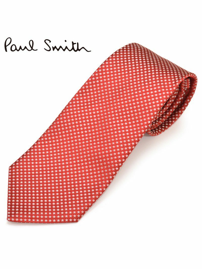 ネクタイ ポールスミス Paul Smith メンズ リトルスター柄 星柄 シルク サイズ剣幅8cm eps15w060 AX53-25 レッド OEO