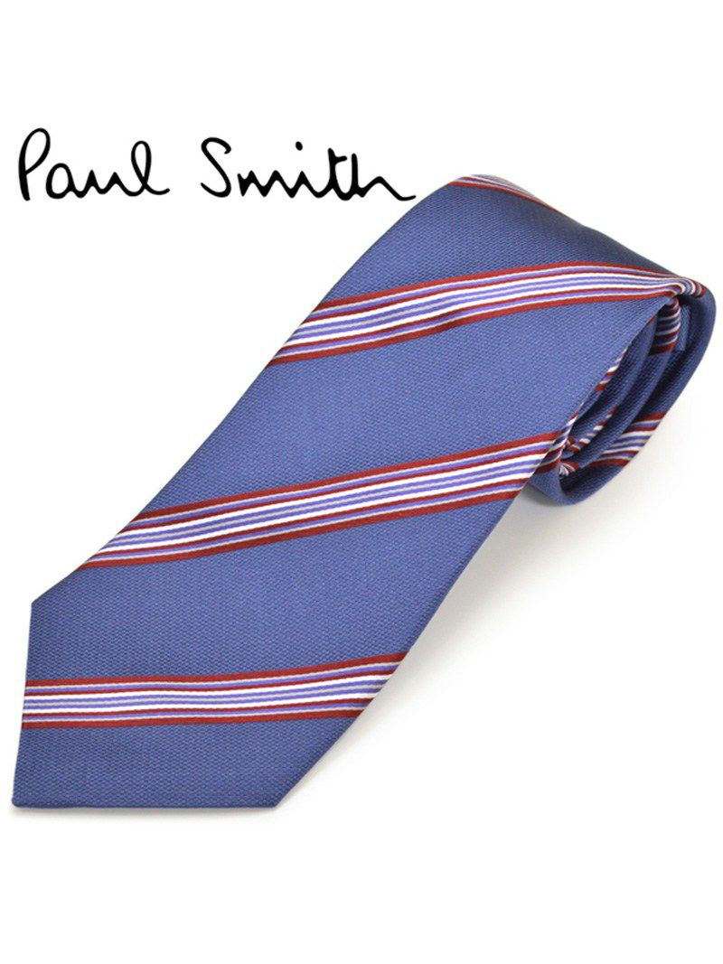 ネクタイ ポールスミス Paul Smith メンズ ストライプ柄 シルク サイズ剣幅8cm eps16s016 AY47-47 ブルーネイビー OEO