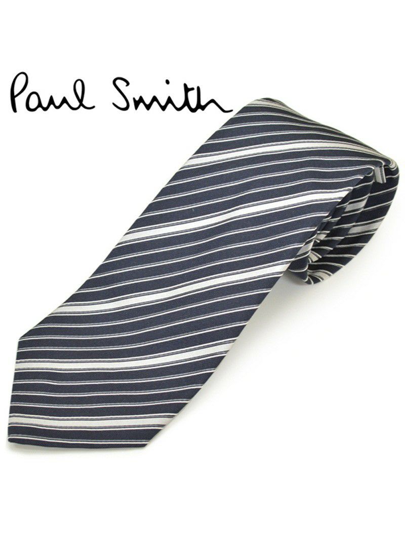 ネクタイ ポールスミス Paul Smith メンズ ストライプ柄 シルク サイズ剣幅8cm eps16w005 AZ10-79 ネイビー OEO