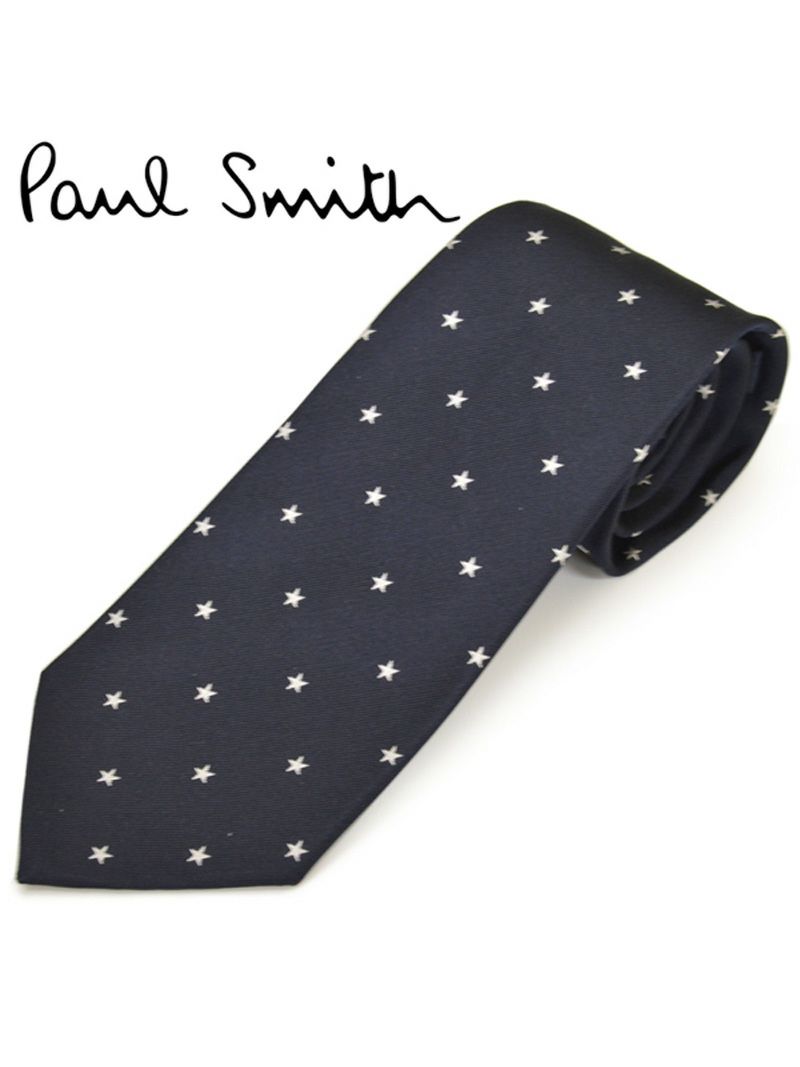 ネクタイ ポールスミス Paul Smith メンズ スター柄 星柄 シルク サイズ剣幅8cm eps16w008 AZ09-47 ネイビー OEO