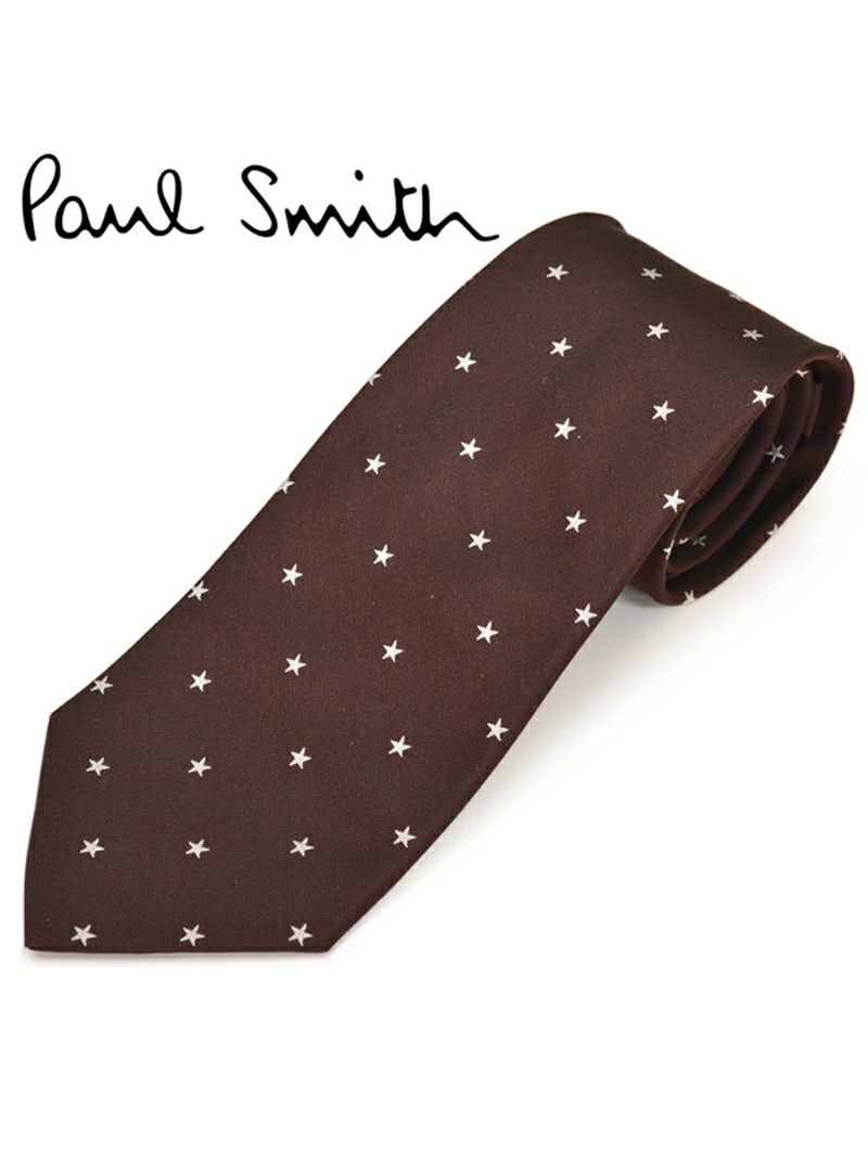 ネクタイ ポールスミス Paul Smith メンズ スター柄 星柄 シルク サイズ剣幅8cm eps16w010 AZ09-28 ボルドー OEO