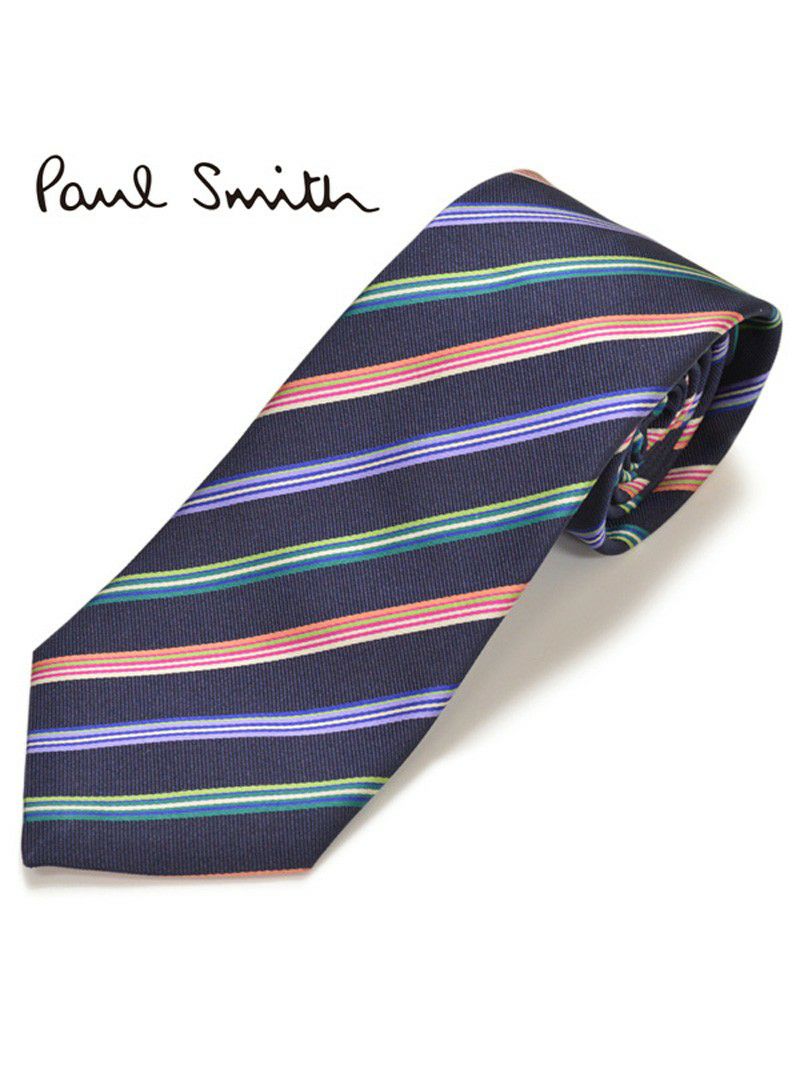 ネクタイ ポールスミス Paul Smith メンズ ストライプ柄 シルク サイズ剣幅8cm eps18s023 AE04-47 ネイビー OEO