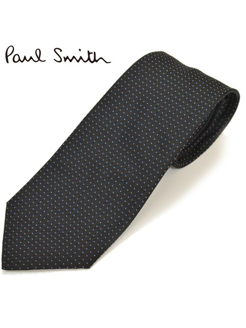 ネクタイ ポールスミス Paul Smith メンズ ドット柄 シルク サイズ剣幅8cm eps18w003 AE21-79 ブラック OEO